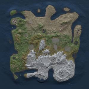Thumbnail Rust Map: Procedural Map, Size: 3500, Seed: 1993020868, 15 Monuments