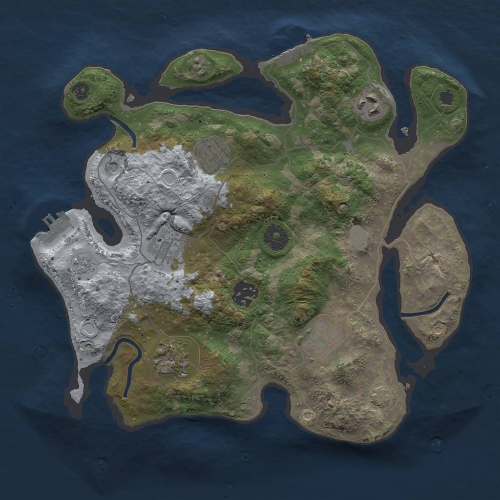 Rust Map: Procedural Map, Size: 3000, Seed: 995874334, 13 Monuments