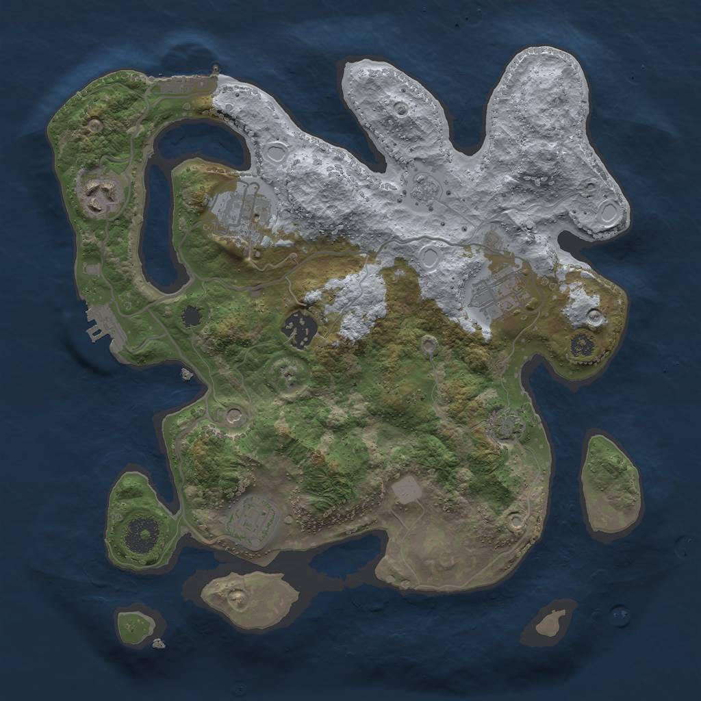 Rust Map: Procedural Map, Size: 3000, Seed: 101522168, 12 Monuments