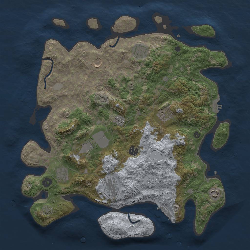 Rust Map: Procedural Map, Size: 3900, Seed: 1590818639, 17 Monuments
