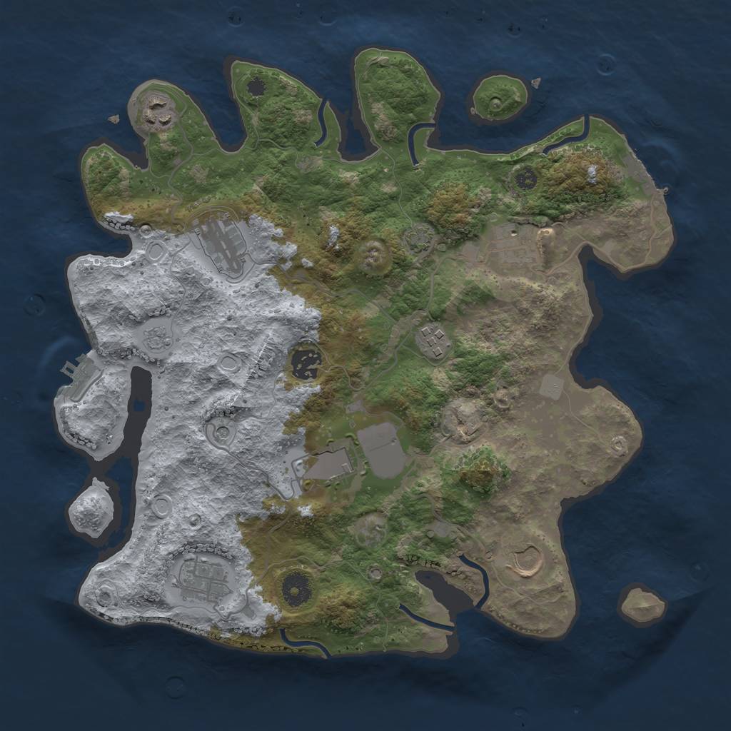 Rust Map: Procedural Map, Size: 3500, Seed: 52329650, 15 Monuments