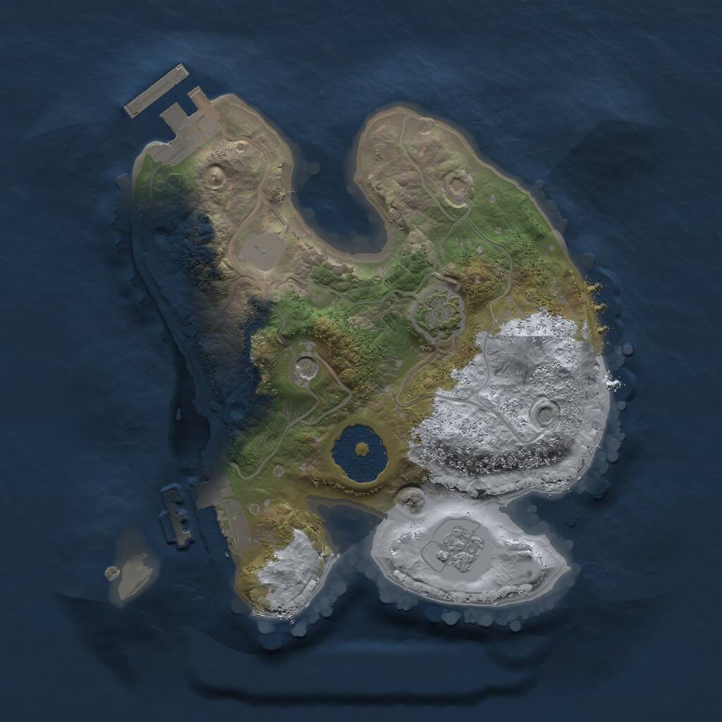 Rust Map: Procedural Map, Size: 2000, Seed: 1278231719, 6 Monuments