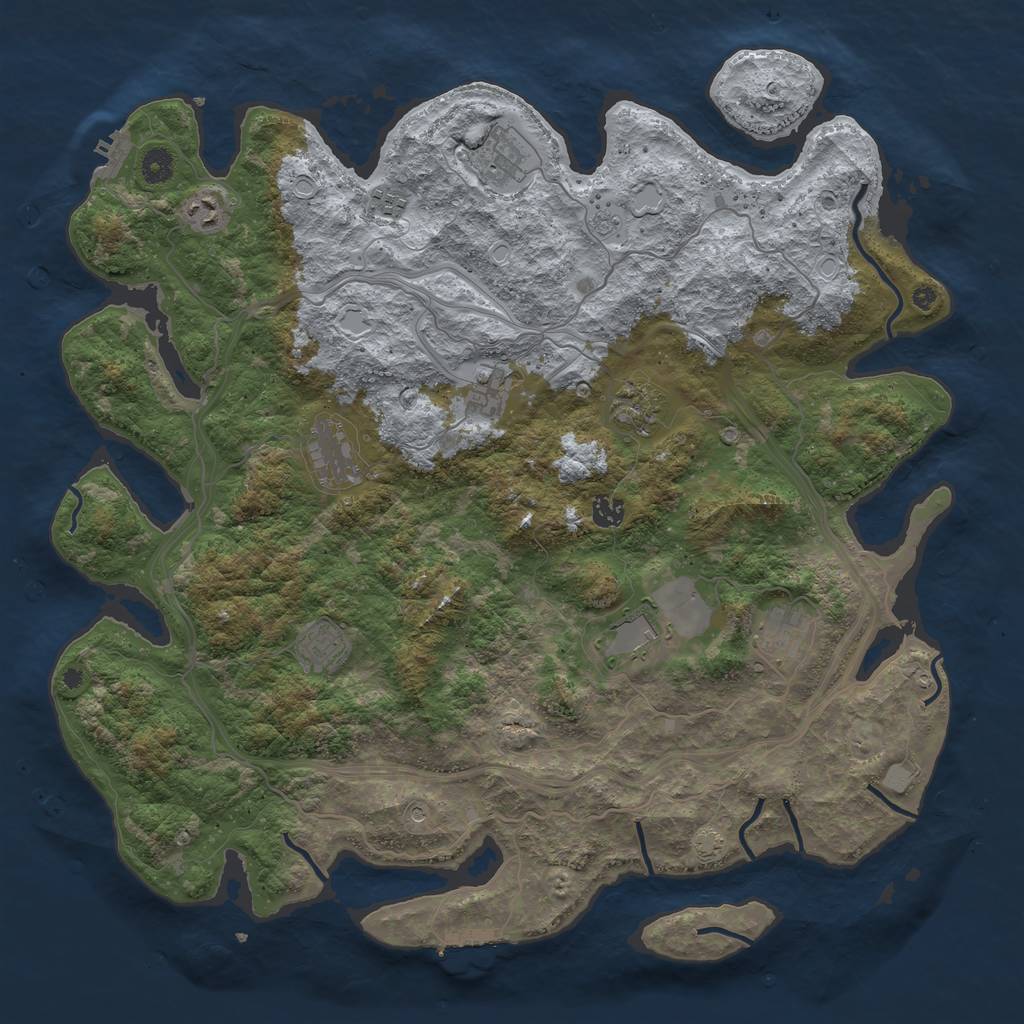 Rust Map: Procedural Map, Size: 4500, Seed: 482455, 17 Monuments