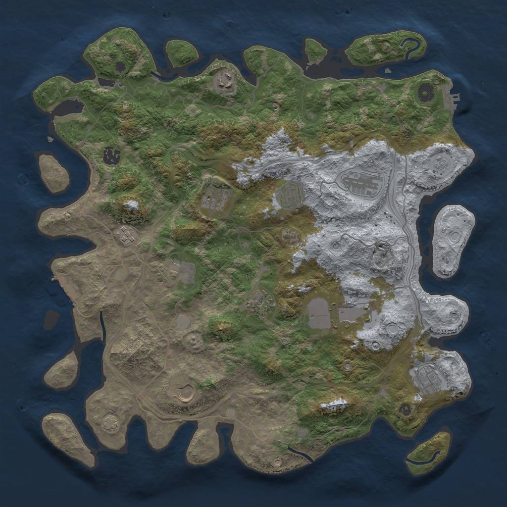 Rust Map: Procedural Map, Size: 4250, Seed: 2104122518, 18 Monuments