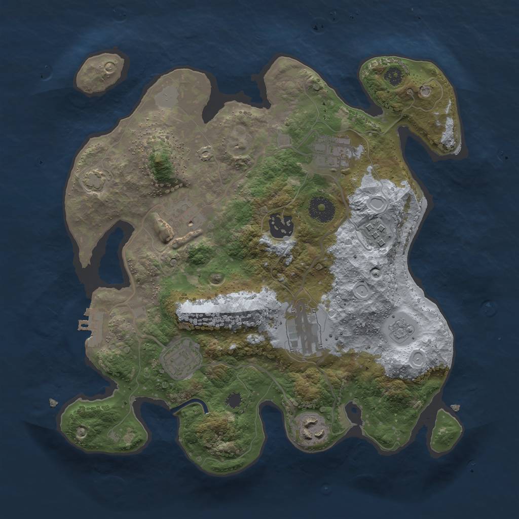 Rust Map: Procedural Map, Size: 3000, Seed: 110239166, 12 Monuments