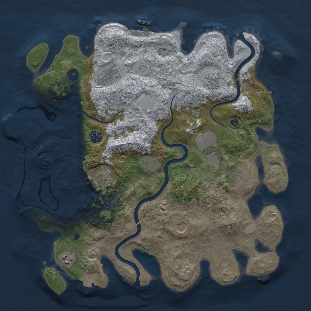 Rust Map: Procedural Map, Size: 3900, Seed: 2289429, 16 Monuments