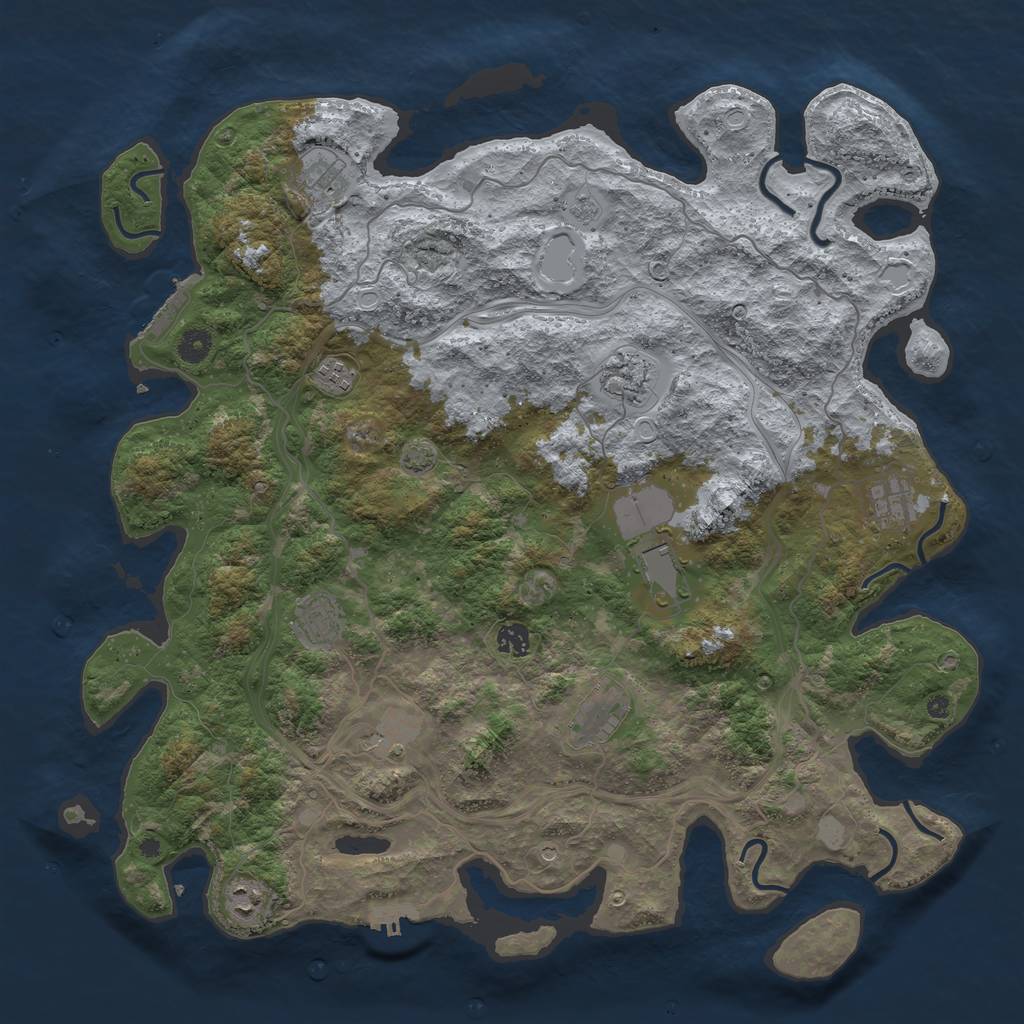 Rust Map: Procedural Map, Size: 4500, Seed: 633004740, 17 Monuments