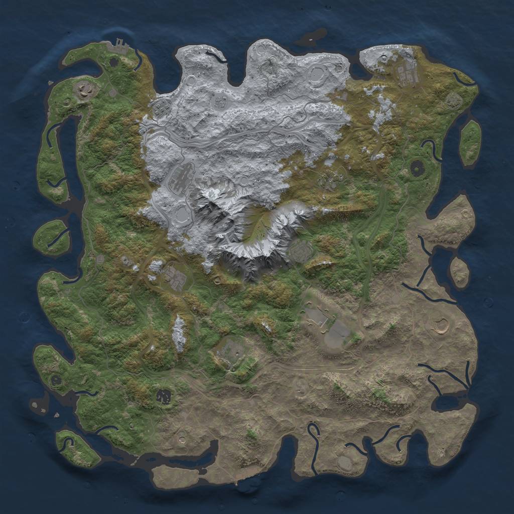 Rust Map: Procedural Map, Size: 5000, Seed: 1988568189, 18 Monuments