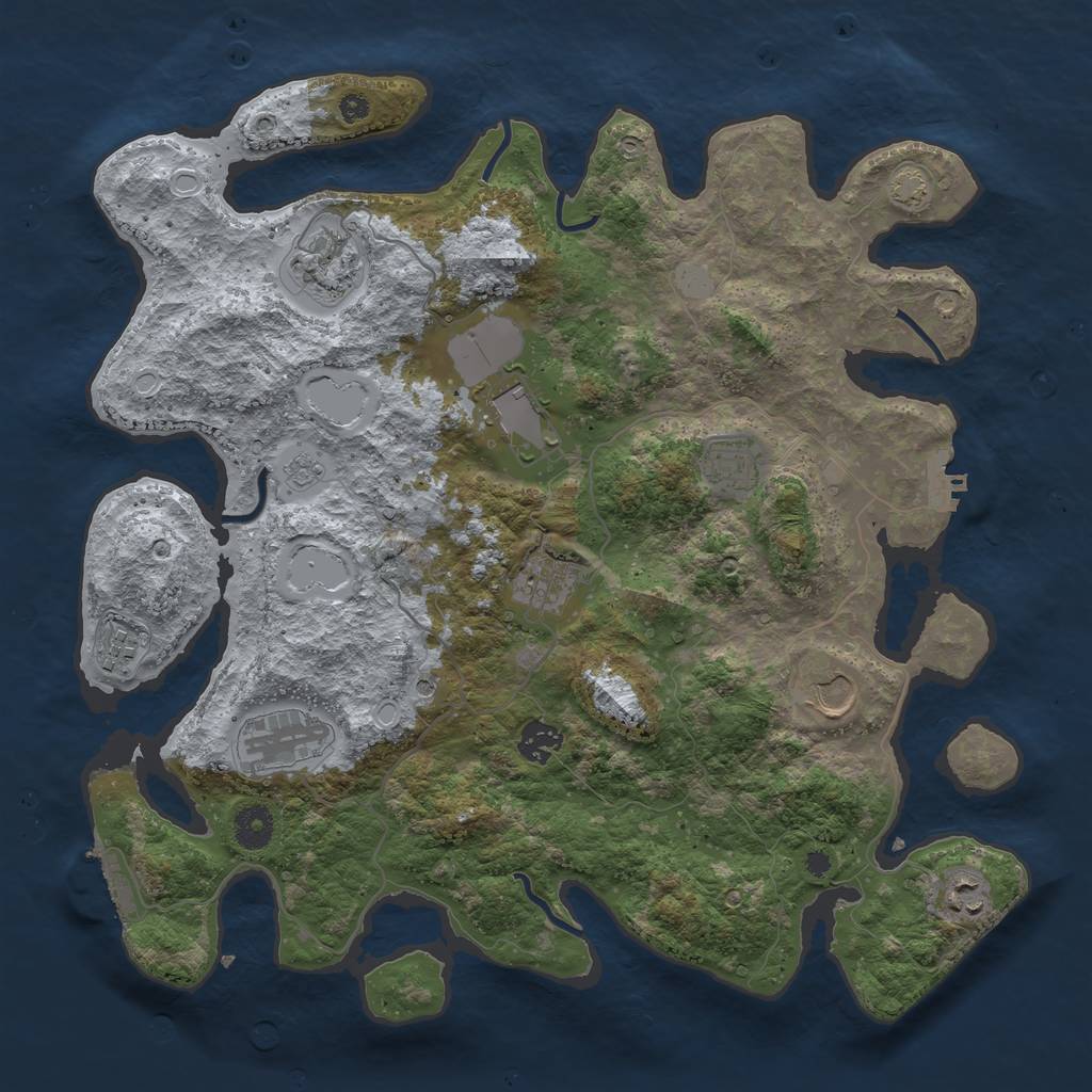 Rust Map: Procedural Map, Size: 3850, Seed: 255255555, 16 Monuments