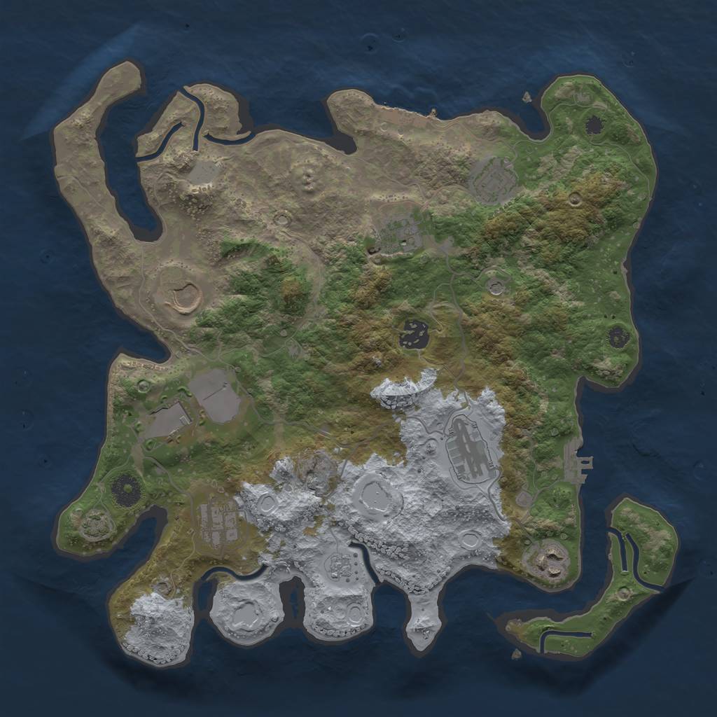 Rust Map: Procedural Map, Size: 3500, Seed: 148617162, 15 Monuments