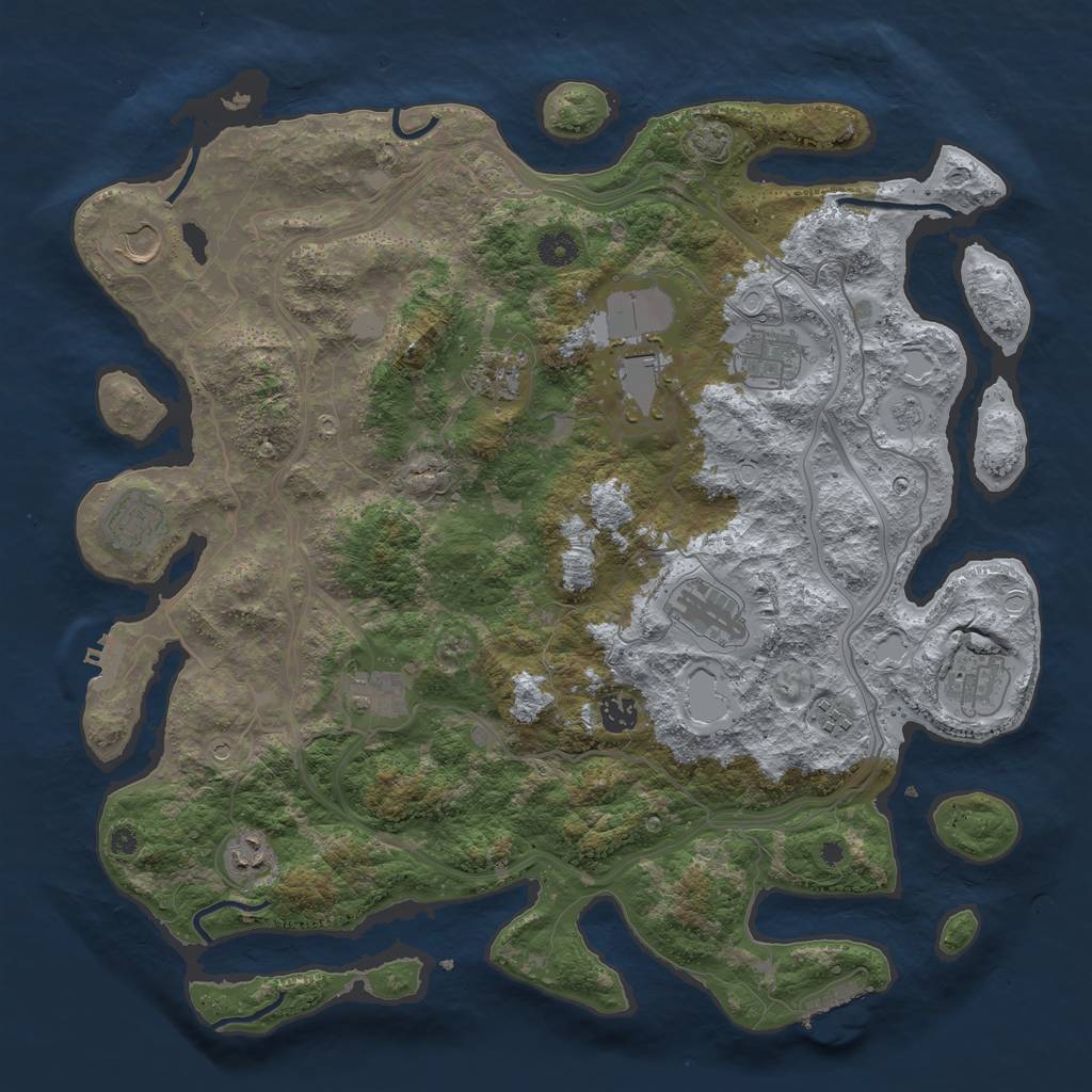 Rust Map: Procedural Map, Size: 4250, Seed: 1896694112, 19 Monuments