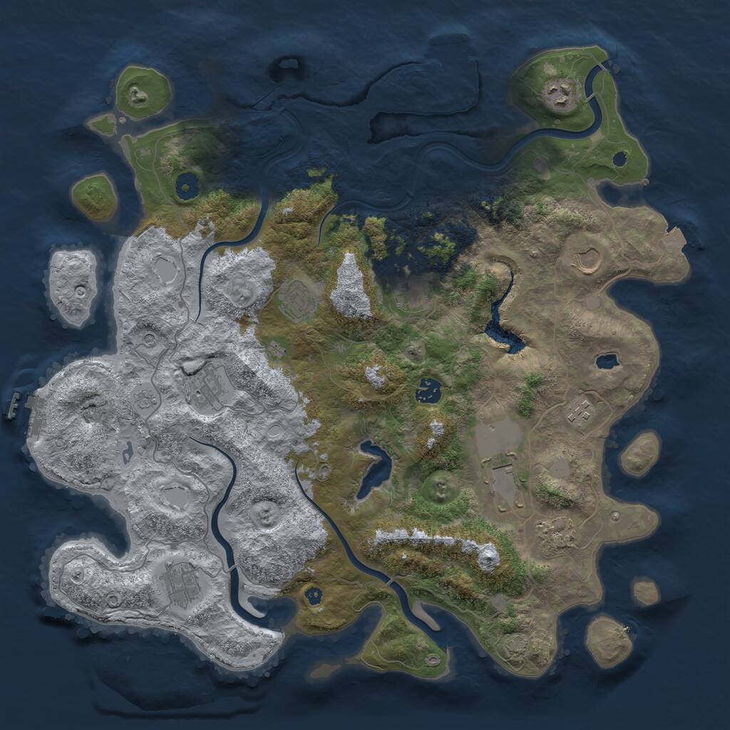 Rust Map: Procedural Map, Size: 4200, Seed: 2100370877, 16 Monuments