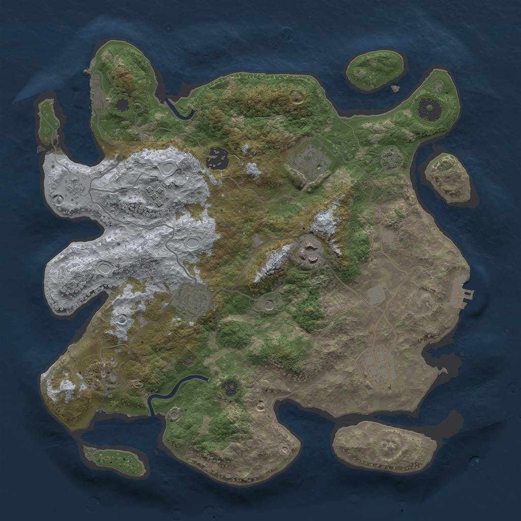 Rust Map: Procedural Map, Size: 3350, Seed: 6236353, 14 Monuments