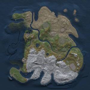 Thumbnail Rust Map: Procedural Map, Size: 3500, Seed: 530316659, 13 Monuments