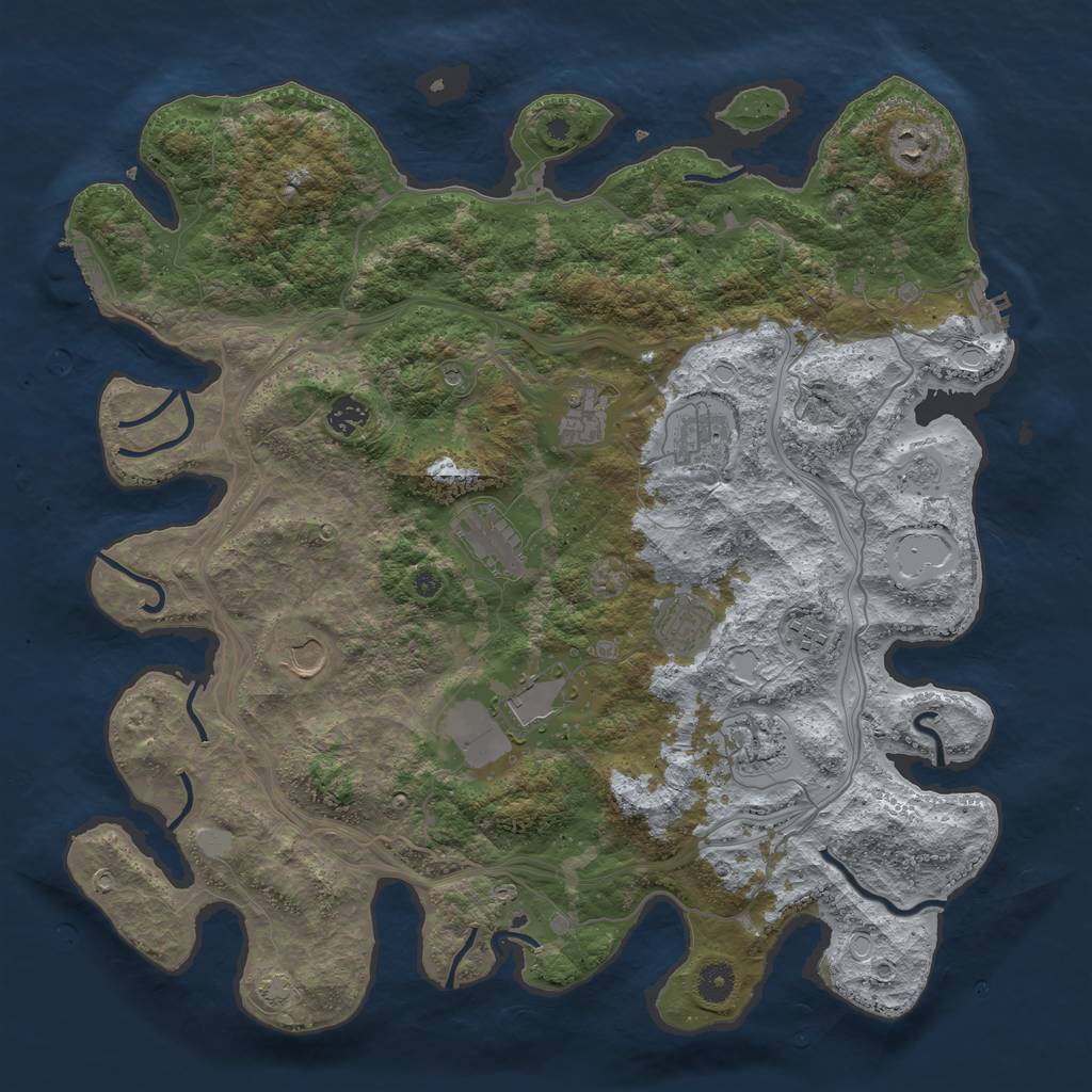 Rust Map: Procedural Map, Size: 4250, Seed: 952876367, 17 Monuments