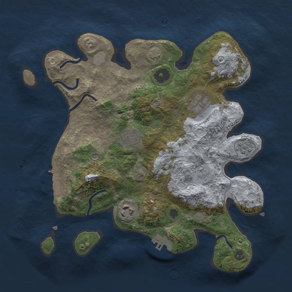 Rust Map: Procedural Map, Size: 3000, Seed: 361123546, 11 Monuments