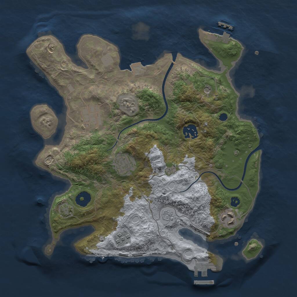 Rust Map: Procedural Map, Size: 3000, Seed: 28446, 11 Monuments