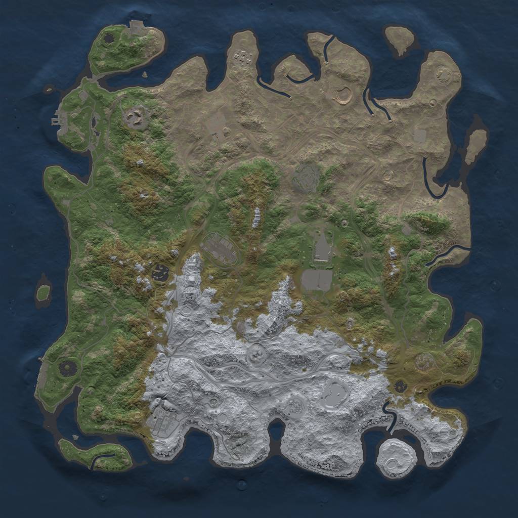 Rust Map: Procedural Map, Size: 4444, Seed: 1626233350, 17 Monuments