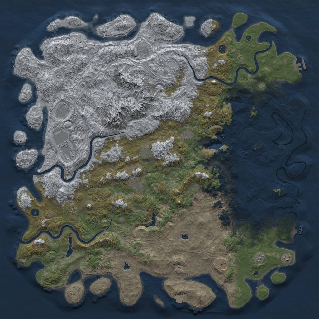 Rust Map: Procedural Map, Size: 6000, Seed: 10179615, 17 Monuments