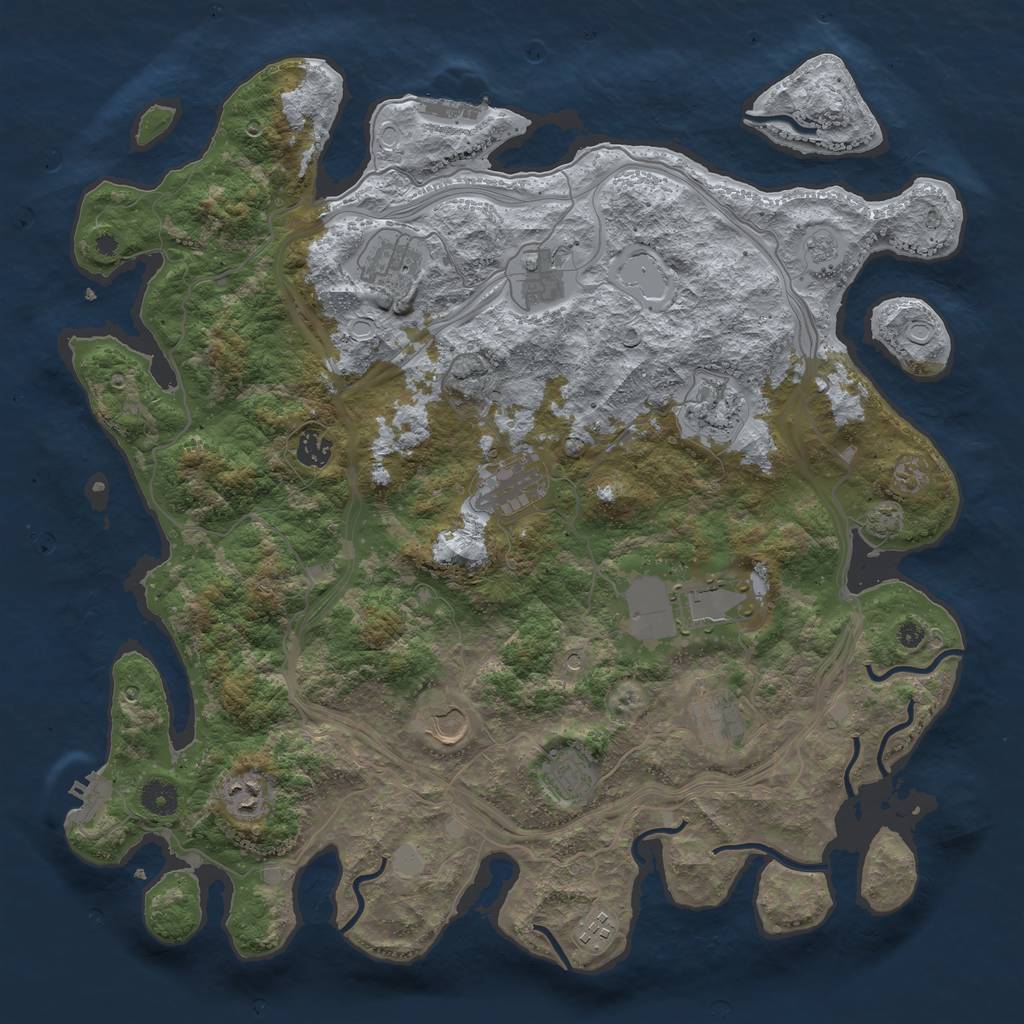 Rust Map: Procedural Map, Size: 4250, Seed: 2004927452, 18 Monuments