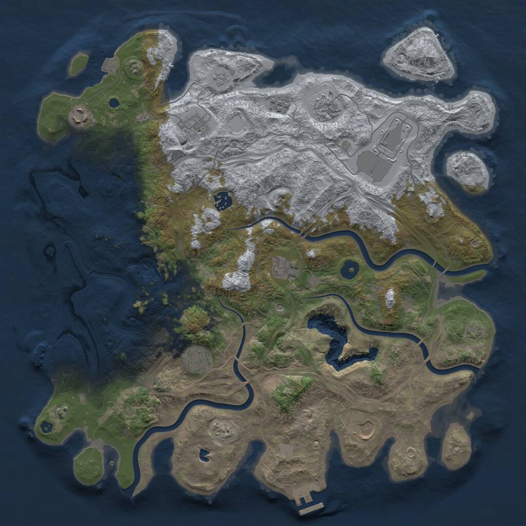 Rust Map: Procedural Map, Size: 4250, Seed: 2004927452, 15 Monuments