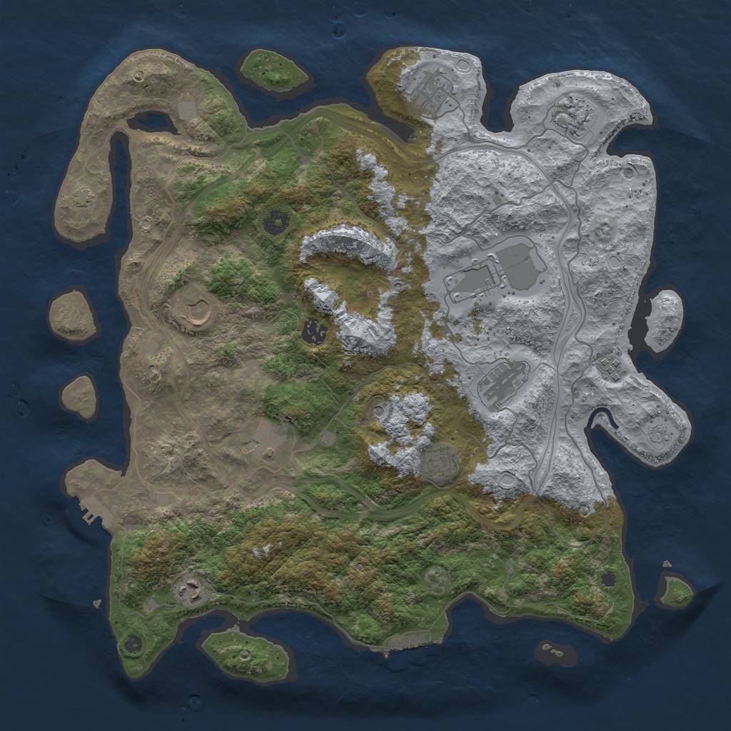 Rust Map: Procedural Map, Size: 4250, Seed: 1829371003, 17 Monuments
