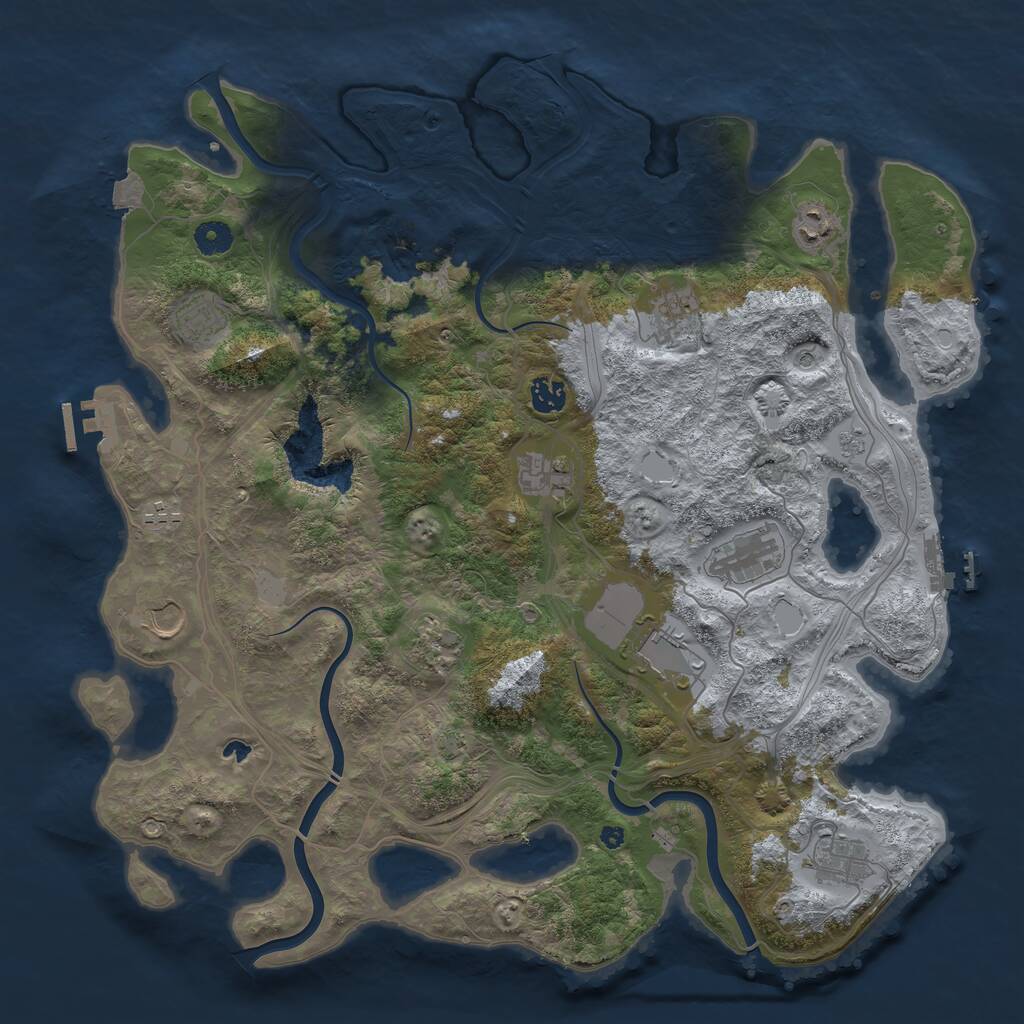 Rust Map: Procedural Map, Size: 4250, Seed: 1978715219, 17 Monuments