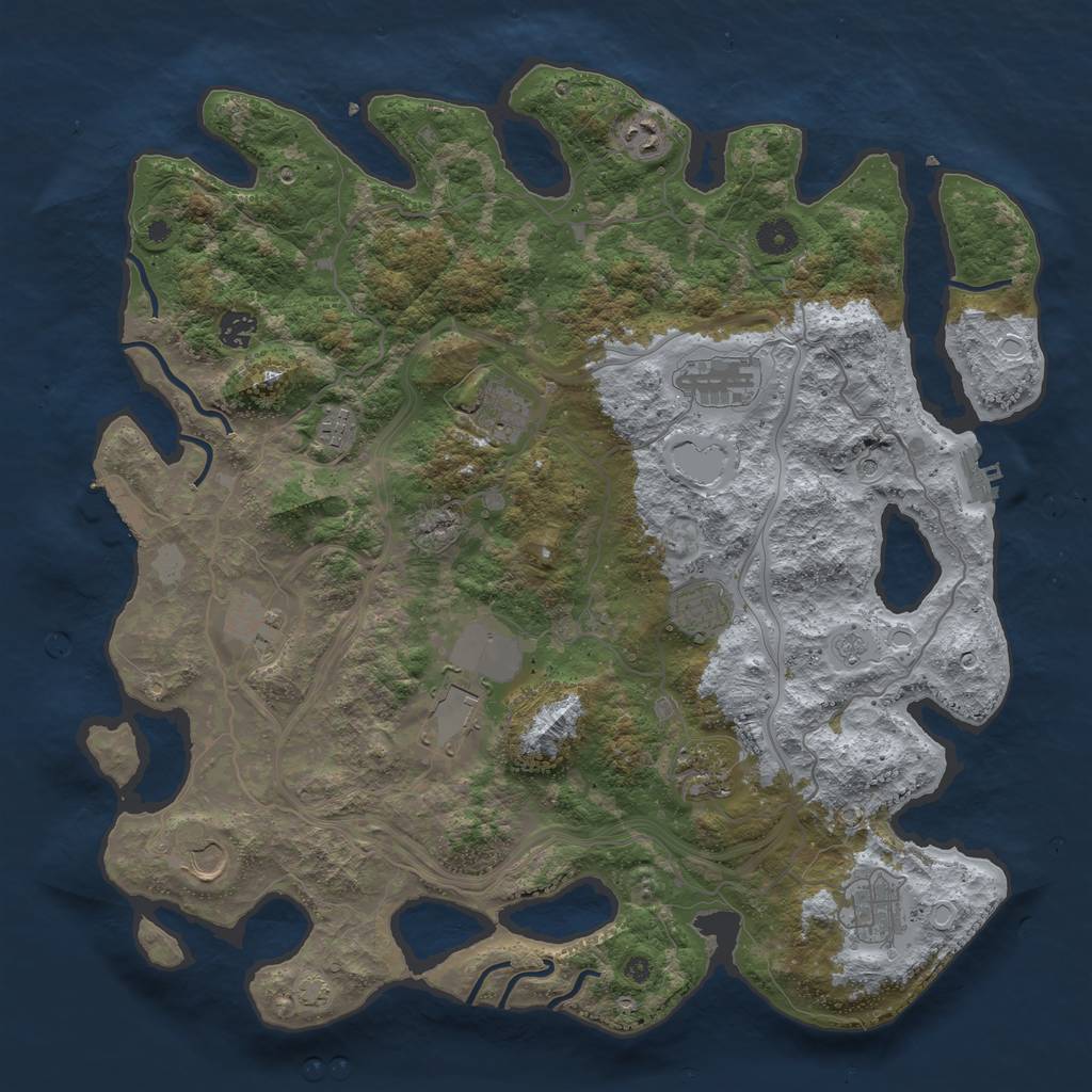 Rust Map: Procedural Map, Size: 4250, Seed: 1978715219, 18 Monuments