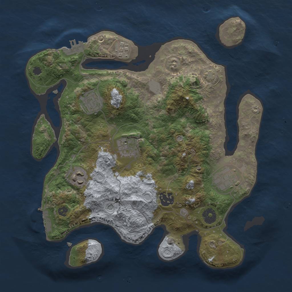 Rust Map: Procedural Map, Size: 3000, Seed: 5953, 12 Monuments