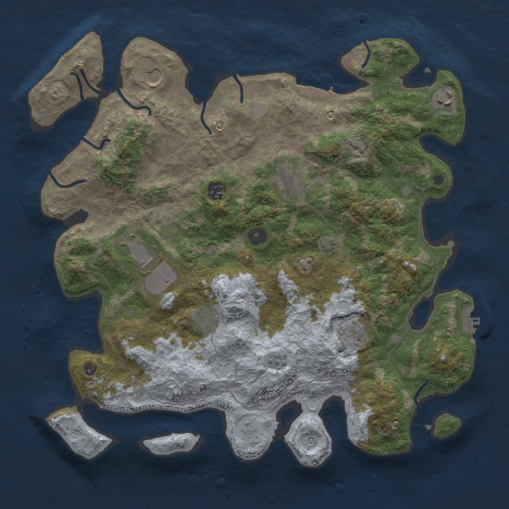 Rust Map: Procedural Map, Size: 4098, Seed: 2029, 15 Monuments