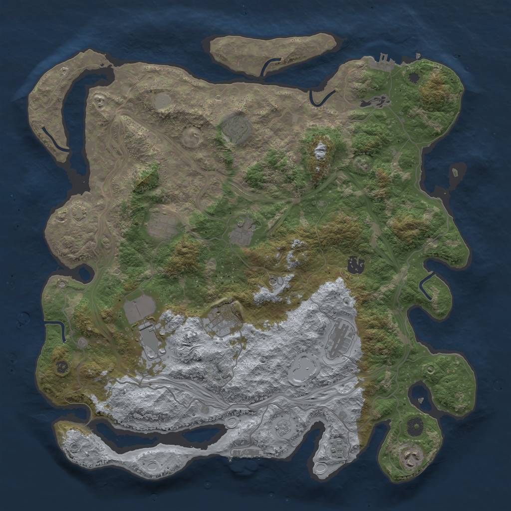 Rust Map: Procedural Map, Size: 4250, Seed: 2064413965, 16 Monuments