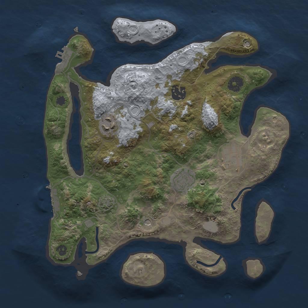 Rust Map: Procedural Map, Size: 3000, Seed: 1438478795, 10 Monuments