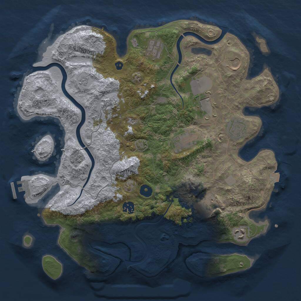 Rust Map: Procedural Map, Size: 3680, Seed: 15581, 15 Monuments