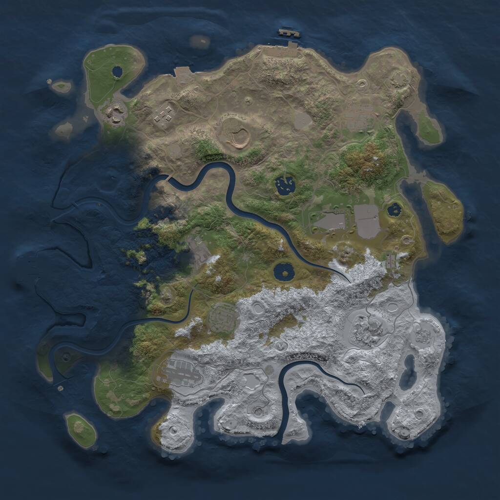 Rust Map: Procedural Map, Size: 3750, Seed: 8937831, 16 Monuments