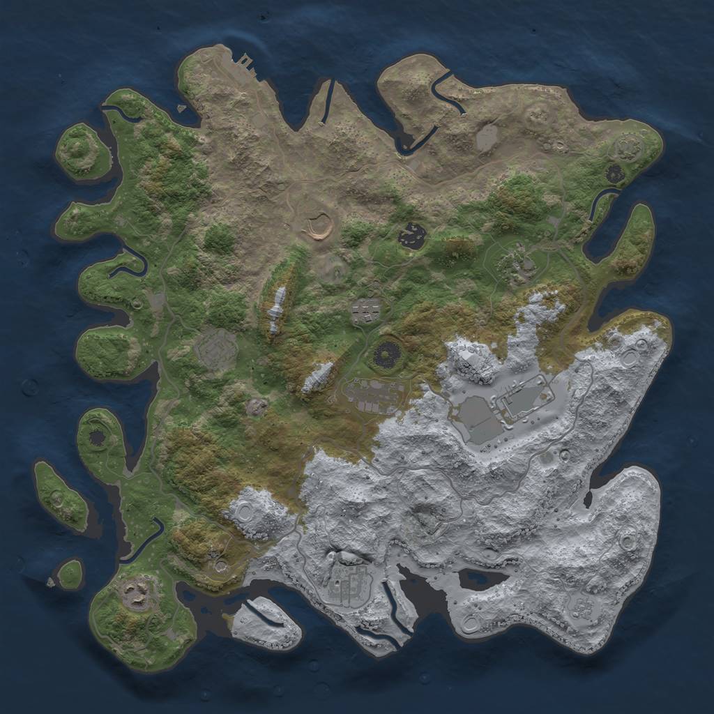 Rust Map: Procedural Map, Size: 4000, Seed: 2002744693, 15 Monuments