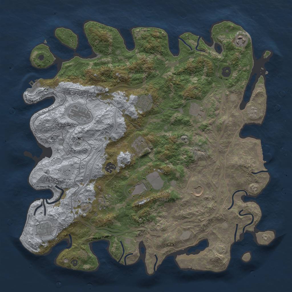 Rust Map: Procedural Map, Size: 4250, Seed: 1530751850, 18 Monuments