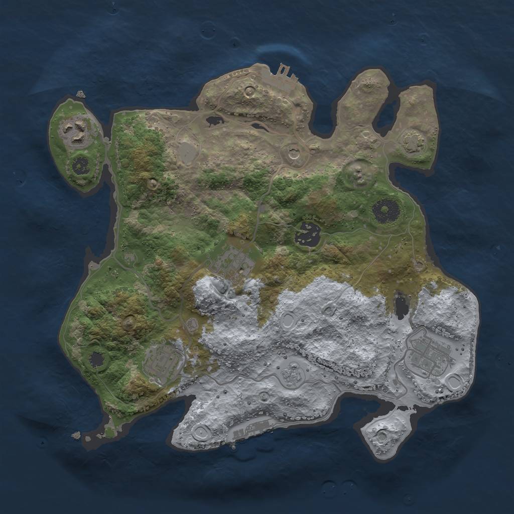 Rust Map: Procedural Map, Size: 3000, Seed: 26467, 12 Monuments