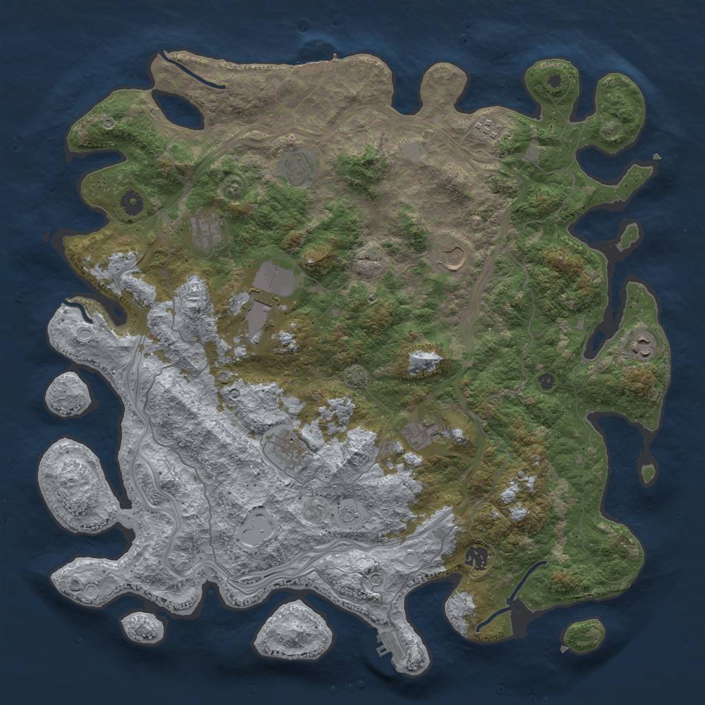Rust Map: Procedural Map, Size: 4500, Seed: 1697319332, 16 Monuments
