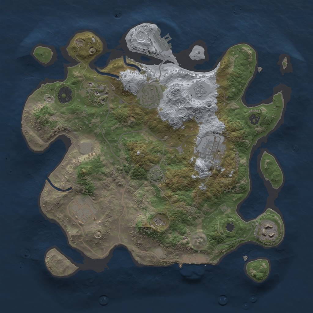Rust Map: Procedural Map, Size: 3000, Seed: 271301, 12 Monuments