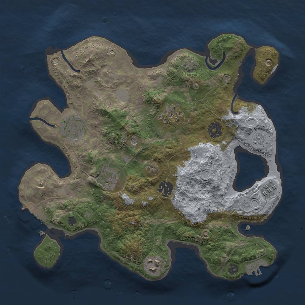 Rust Map: Procedural Map, Size: 3000, Seed: 80692649, 13 Monuments