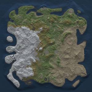 Thumbnail Rust Map: Procedural Map, Size: 4500, Seed: 117423128, 19 Monuments