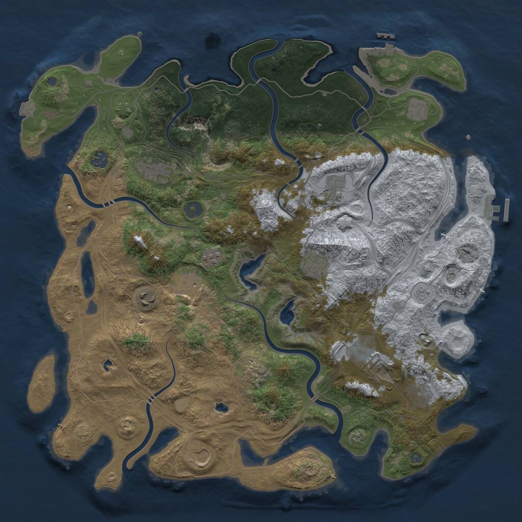 Rust Map: Procedural Map, Size: 4500, Seed: 687707967, 19 Monuments