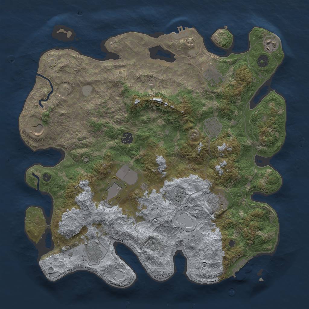 Rust Map: Procedural Map, Size: 3850, Seed: 17434, 17 Monuments