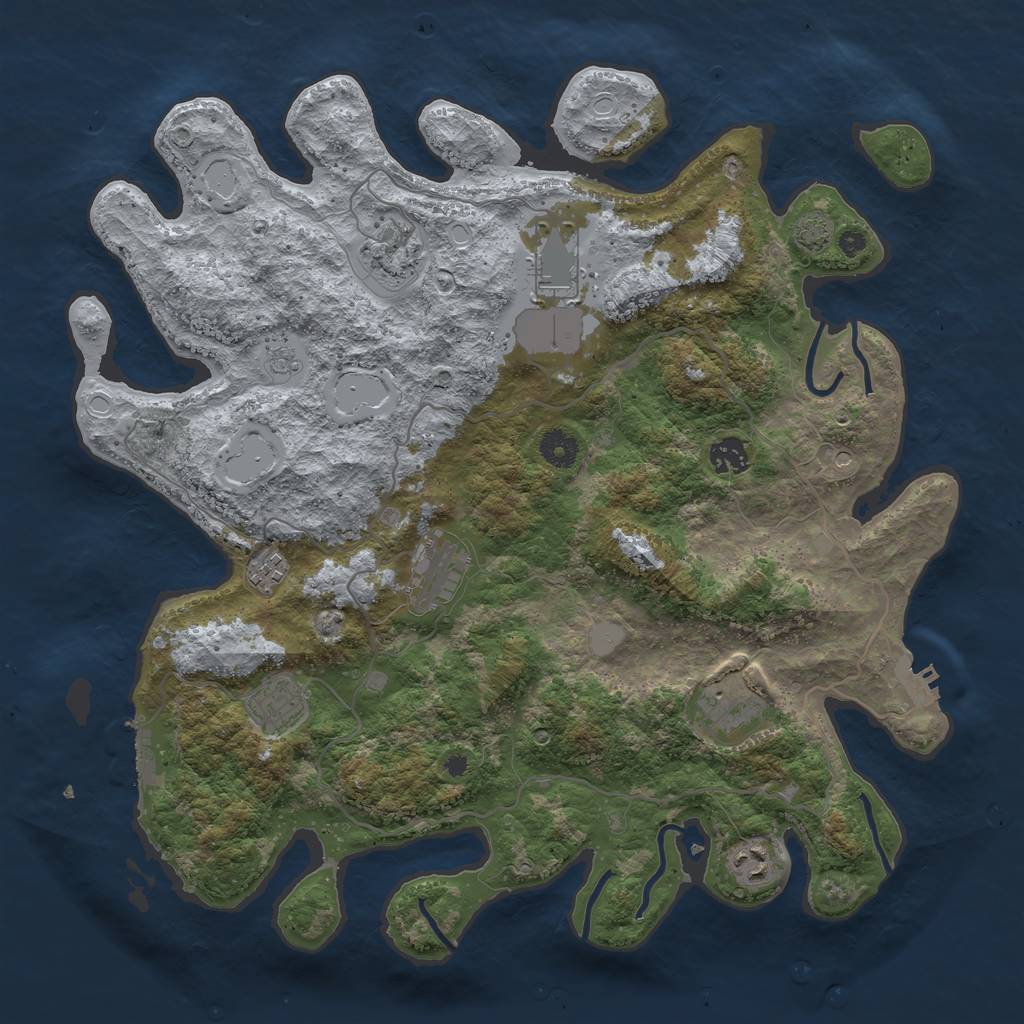 Rust Map: Procedural Map, Size: 4000, Seed: 1682336922, 15 Monuments