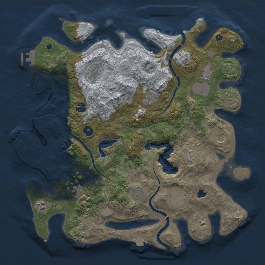 Rust Map: Procedural Map, Size: 4000, Seed: 348512451, 16 Monuments