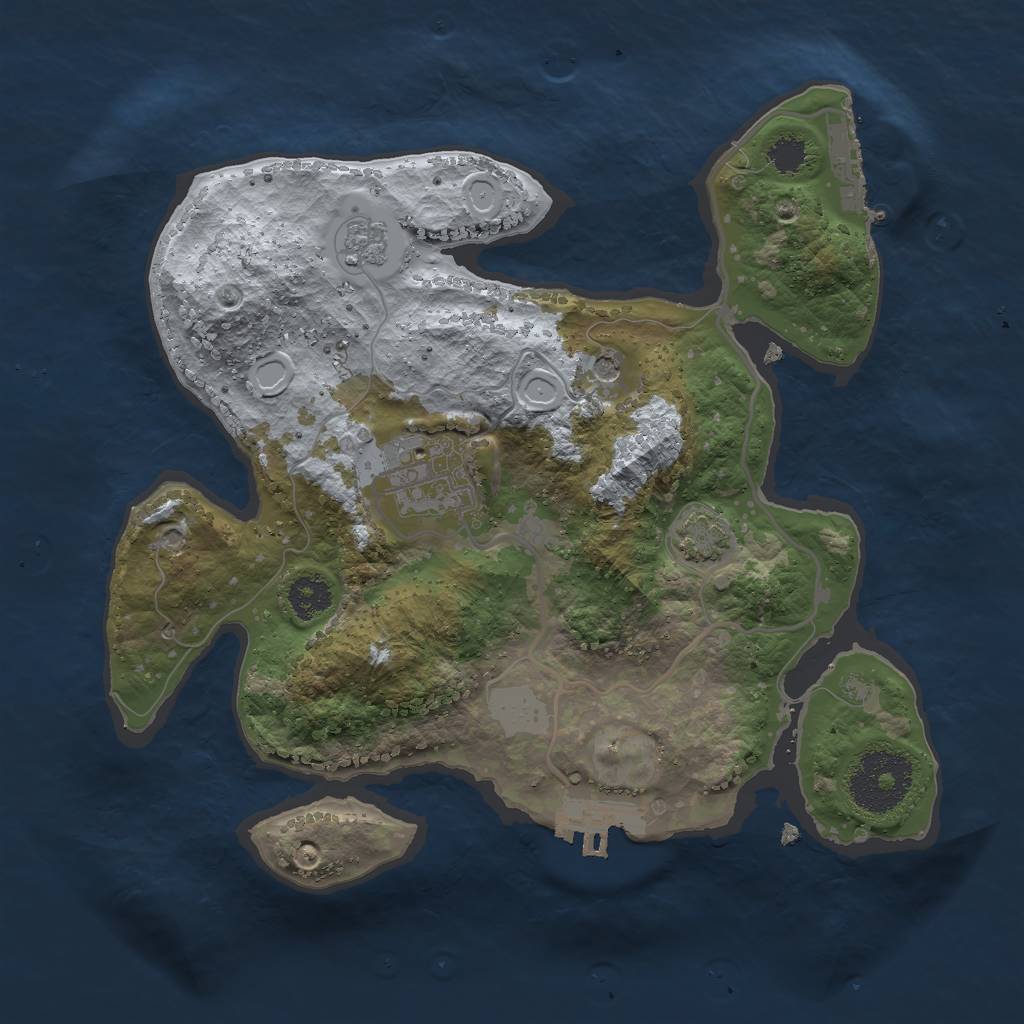 Rust Map: Procedural Map, Size: 2500, Seed: 326319857, 8 Monuments