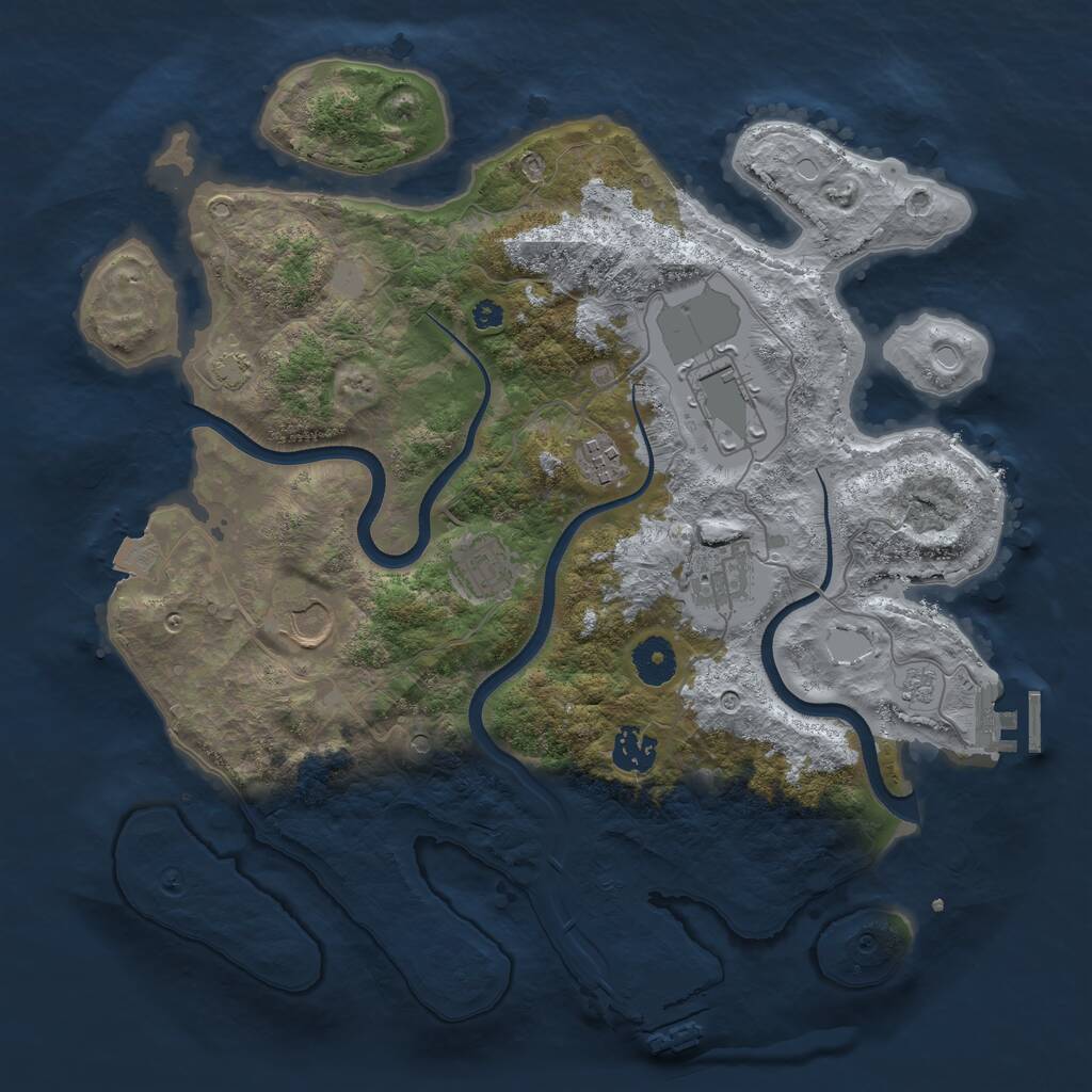 Rust Map: Procedural Map, Size: 3600, Seed: 1654471767, 12 Monuments