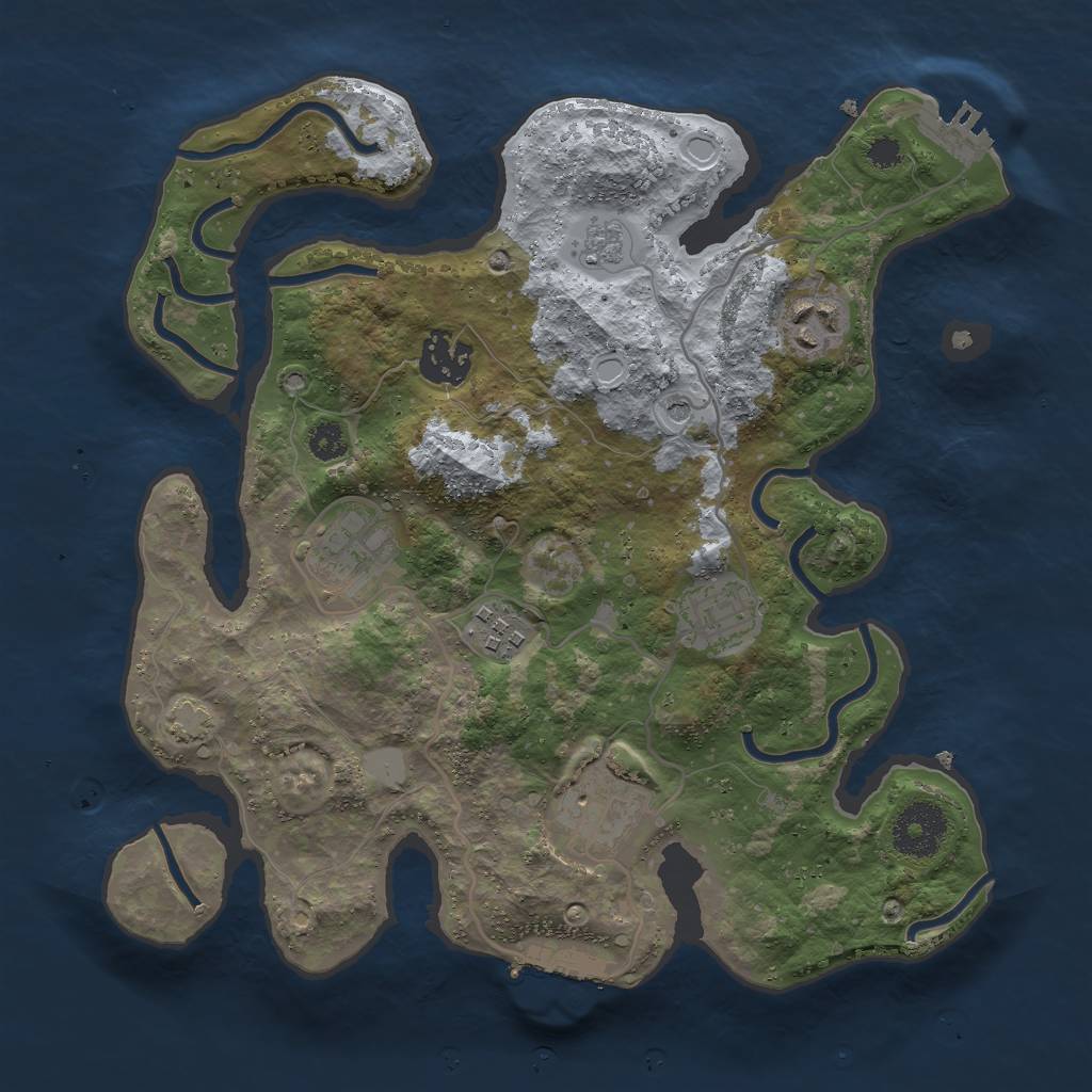 Rust Map: Procedural Map, Size: 3000, Seed: 89746582, 14 Monuments
