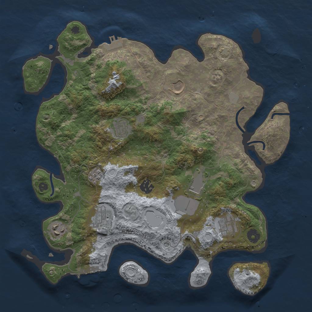 Rust Map: Procedural Map, Size: 3500, Seed: 1580599711, 14 Monuments