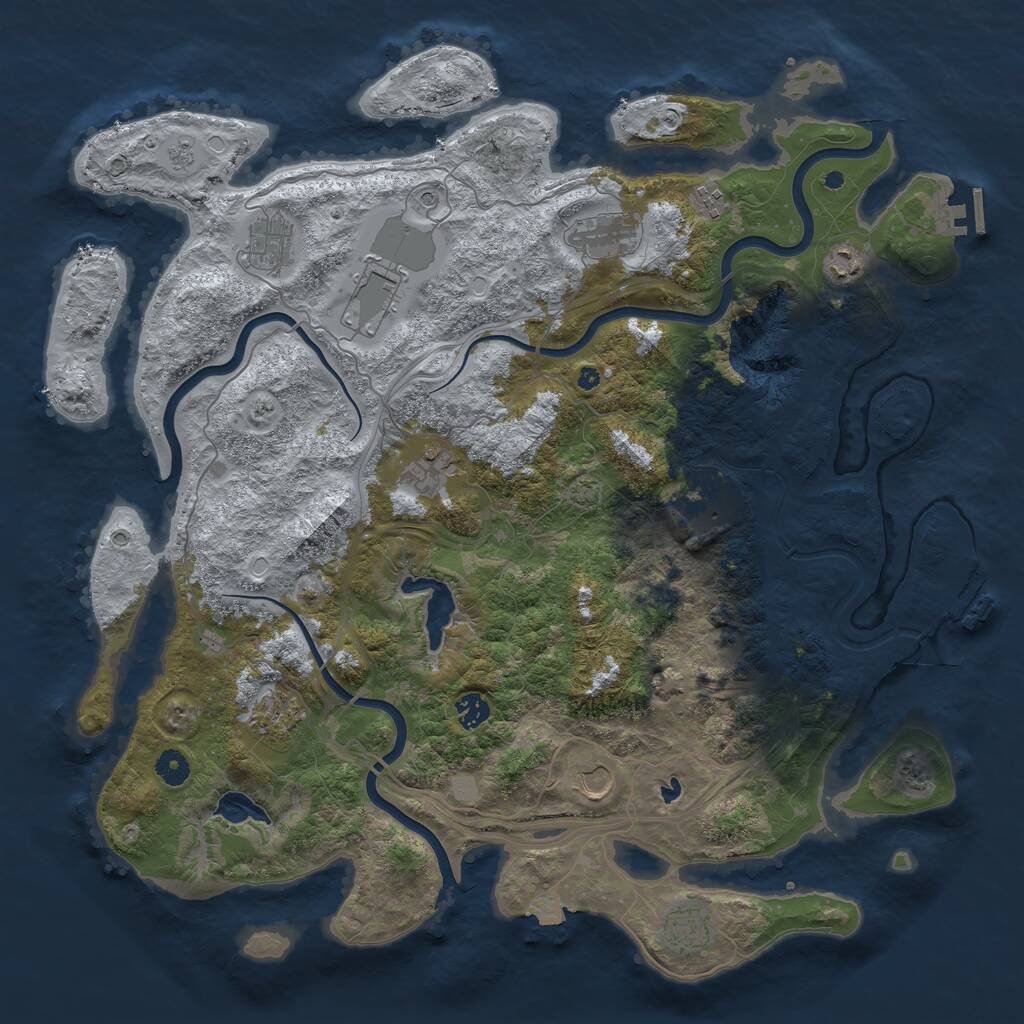 Rust Map: Procedural Map, Size: 4500, Seed: 756, 17 Monuments